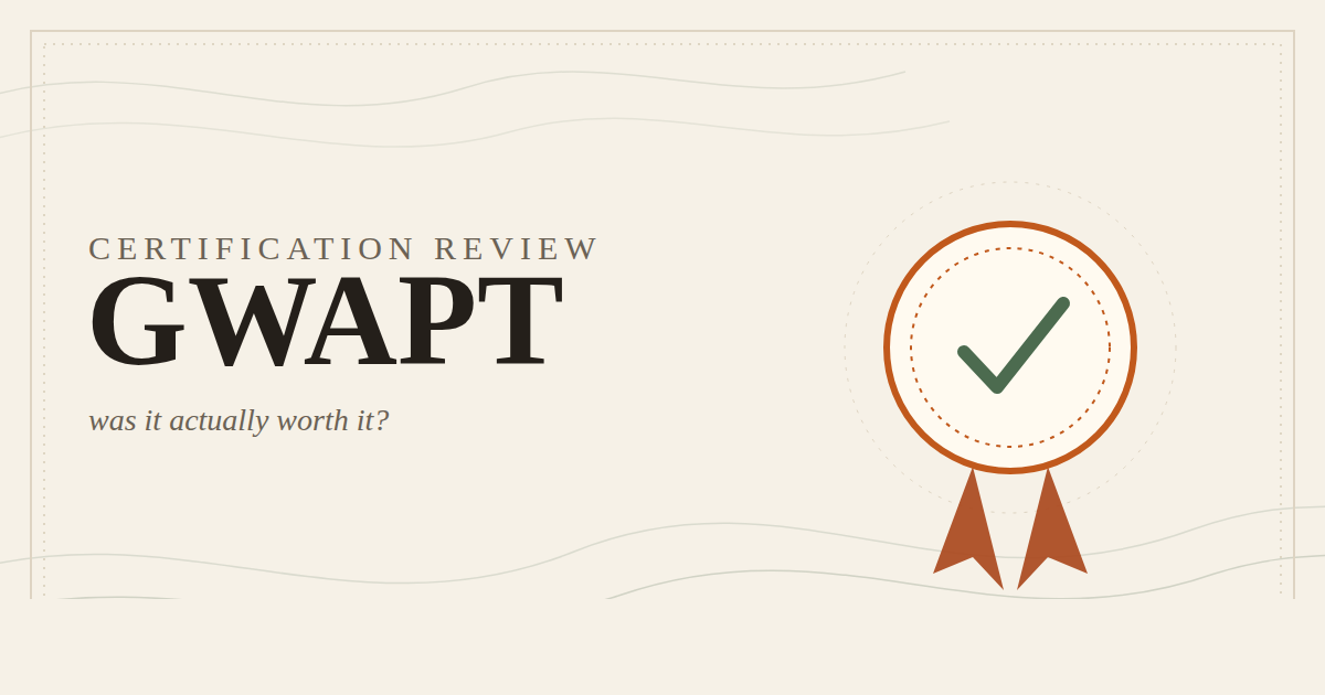 GWAPT certification review banner with a badge and checkmark motif